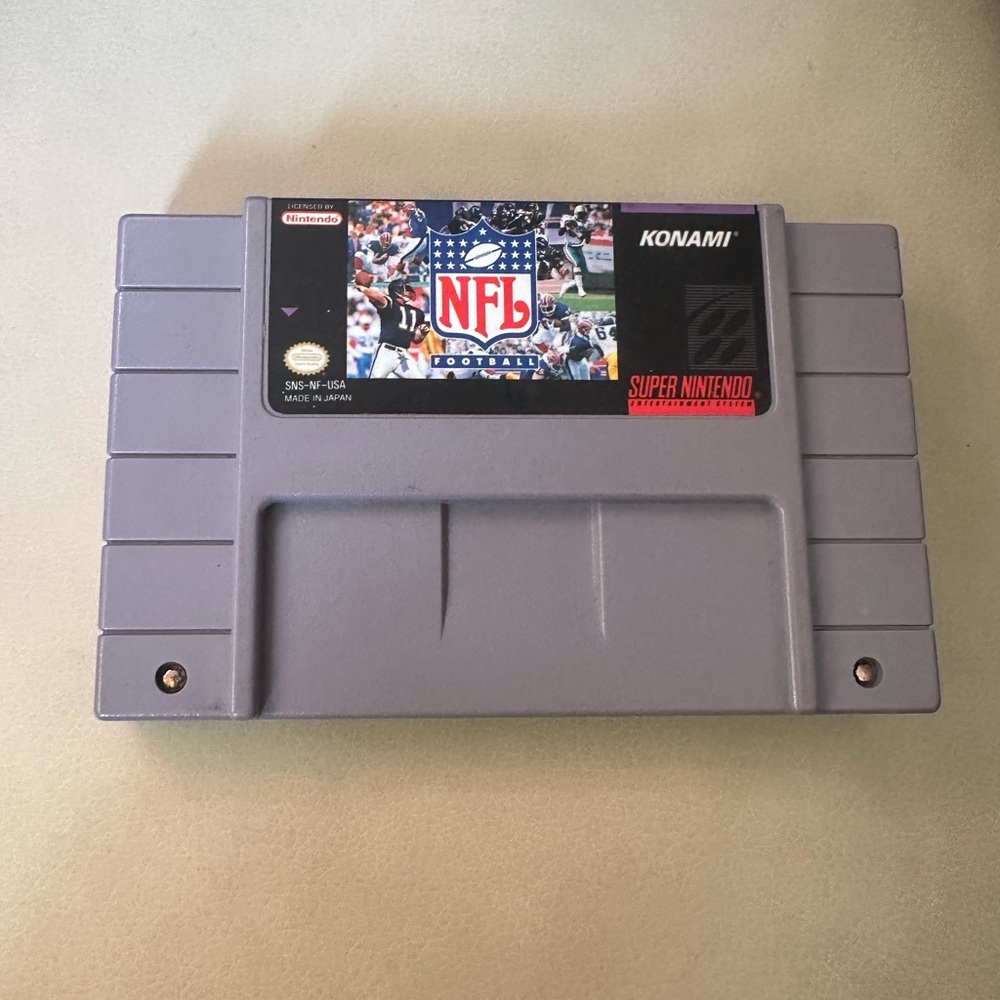 VTG NFL Football Super Nintendo Game - Gray